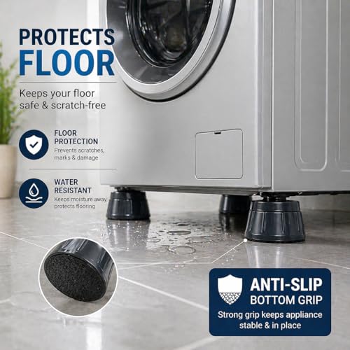 Image of Vibration Absorbing Pads India, Fridge Rubber Legs, Washing Machine Stand Adjustable, Shock Absorber feet, Noise dampening Washer pad