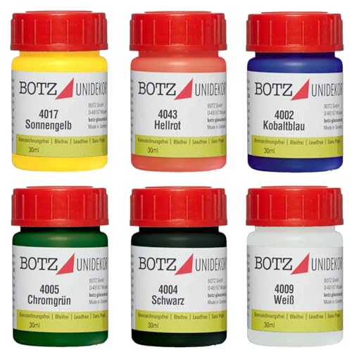 CREATIV DISCOUNT Botz Unidekor, Keramikfarbe, 30 ml (6er-Set)