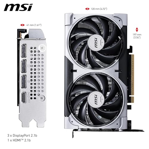 Image of MSI GeForce RTX 5060 8G Ventus 2X OC Graphic Card - NVIDIA GeForce RTX 5060 GPU, 8GB GDDR7 128-bit Memory, 28 Gbps, PCI Express Gen 5 x16 Interface, Upto 2527 MHz, TORX Fan 5.0