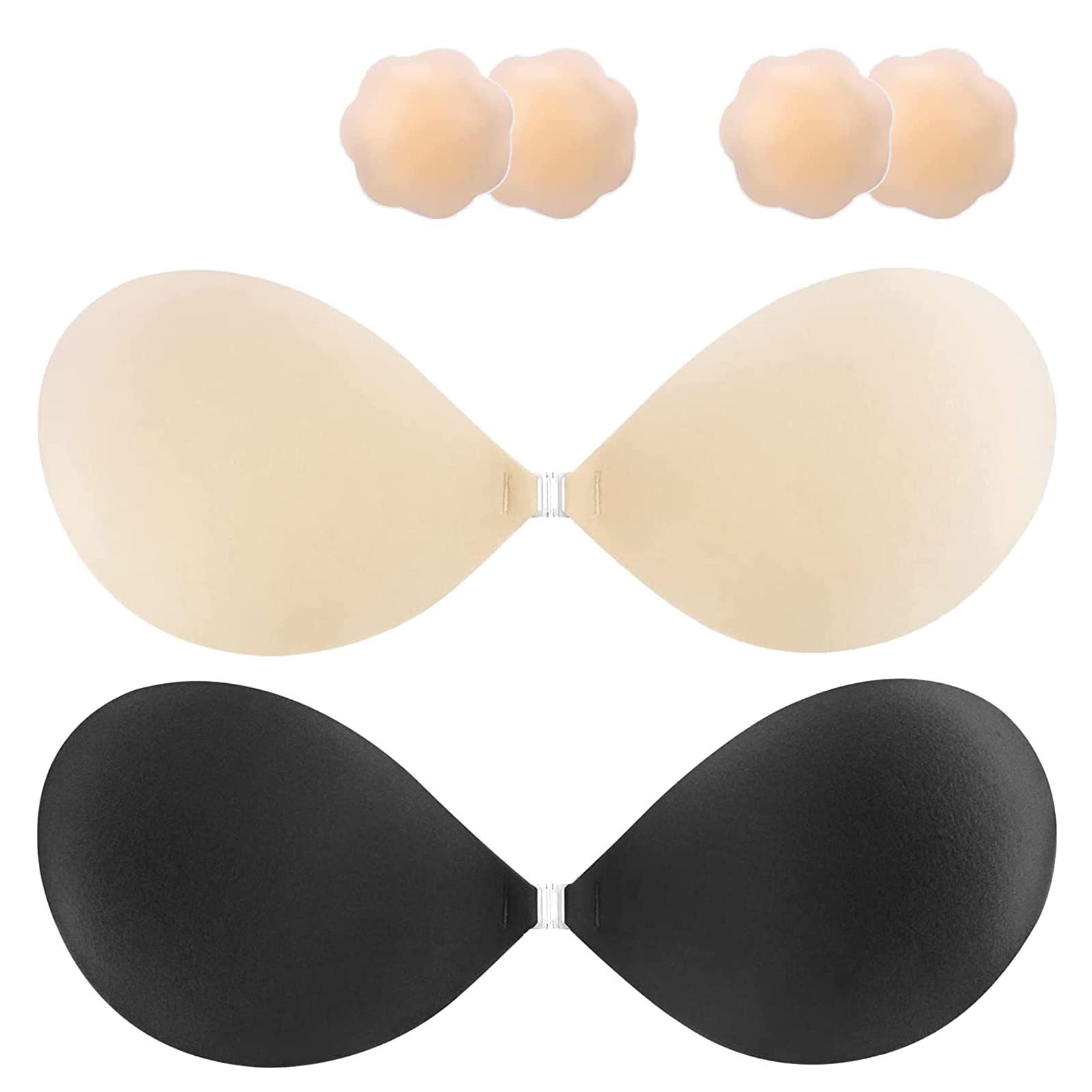 MuzujaLaura Collection Adhesive Bra, Breast Lift Adhesive Bra for Women, Super Sticky Invisible Strapless Push Up Bra
