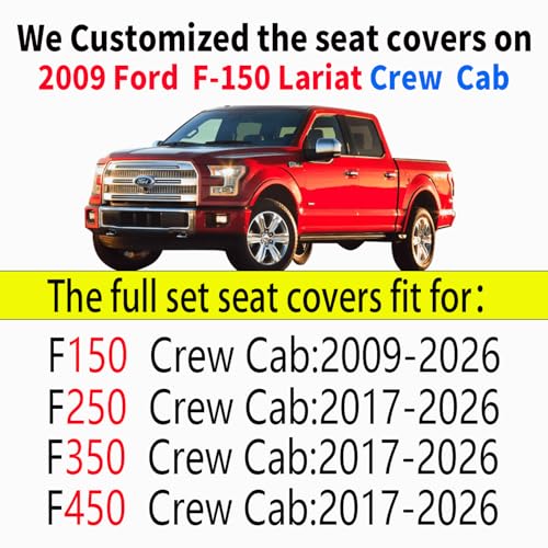 Image of Aierxuan Car Seat Covers for Ford F150 F250 F350 F450 Truck (Black)