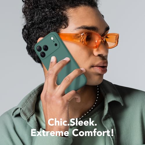 Image of Magnetic for iPhone 17 Pro Case, Compatible with MagSafe, [Full Camera Protection][Screen Protector] Silicone Shockproof Protective Phone Case for iPhone 17 Pro 6.3 inch, Midnight Green