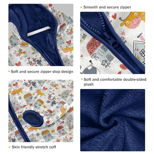 Funny Cows Boys Fleece Coat,Children's Zip-Up Hoodie Jacket,Baby Warm Fashion Outerwear 3-10T,A1134543