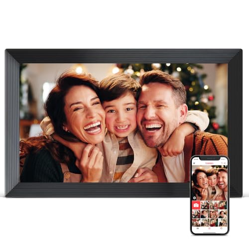 Image of Frameo Digital Frame WiFi, 15.6 inch Digital Picture Frame Large Display | 1920*1080 IPS FHD Touch Screen, Auto-Rotate, Share Instantly, Photo Frame Electronic, 32GB, Gift for Mom, Wedding, Birthday