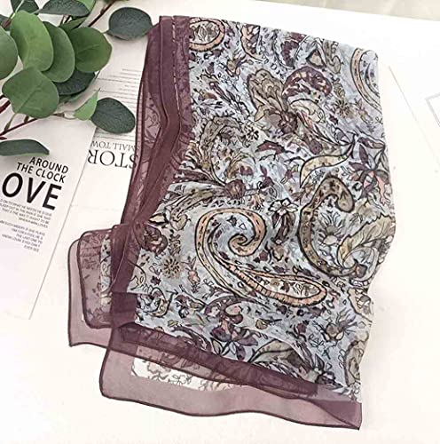 Image of Pokeedioty Scarfs for Women Lightweight Scarves Elegant Floral Pattern Sheer Scarfs Shawls Wraps