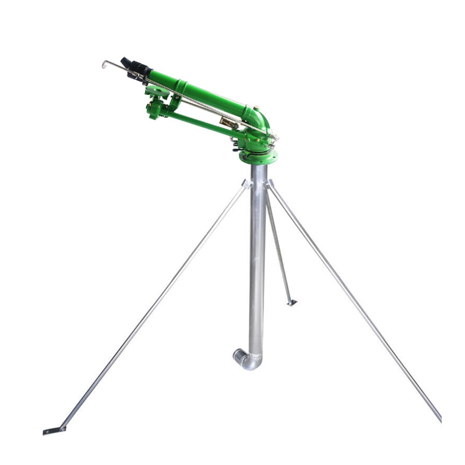 Irrigazione agricola Sprinkler con treppiede, 2" irrigatori, 0° -48° Elevazione Angolo Regolabile, 360° Rotante Grande Area di irrigazione spruzzatore