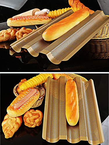 image for Ponixa French Baguette Baking Tray Non-Stick French Bread Pan Mold Per