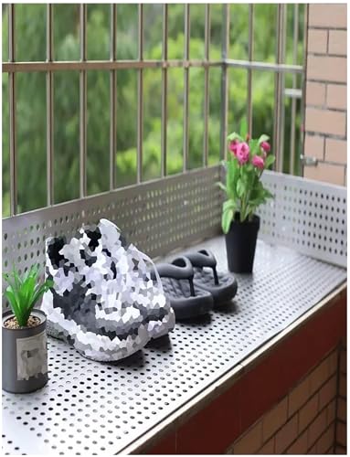 JNTFNE Ventana de Malla metálica expandida con Apertura Vertical, lámina de Acero Inoxidable Perforada, Almohadilla anticaída a Prueba de Fugas (15x210cm)