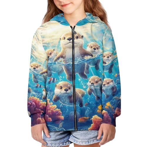 DISNIMO Zip Up Hoodie Sweatshirt for Girls Zipper Jacket Boys Lightweight Fall Coat Long Sleeve Pullover Top Casual Outfits