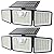 daphino 2500LM Solar Lights Outdoor with Motion Sensor,3 Head 270° Wide Angle Street Area Lights,IP65 Waterproof Security Lighting with 3 Modes(Non-Remote,2 Pcs)