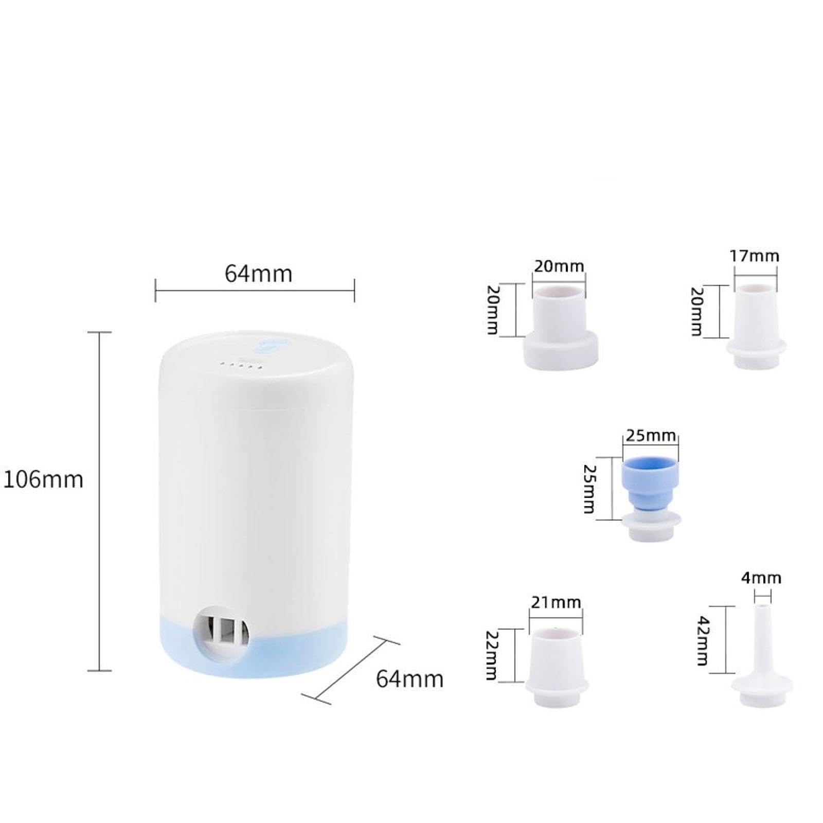 Harilla Rangement sous Vide, Pompe à air électrique, 5 Embouts Inclus, Portable, réutilisable, silencieuse, Automatique, Mini, pour Jouets Piscine