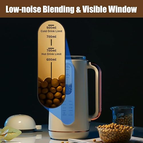 Miniatura 4 de Máquina multifuncional 6 en 1 para hacer leche de nuez de 40 onzas máquina automática inteligente para hacer leche fría y caliente sin lácteos soja