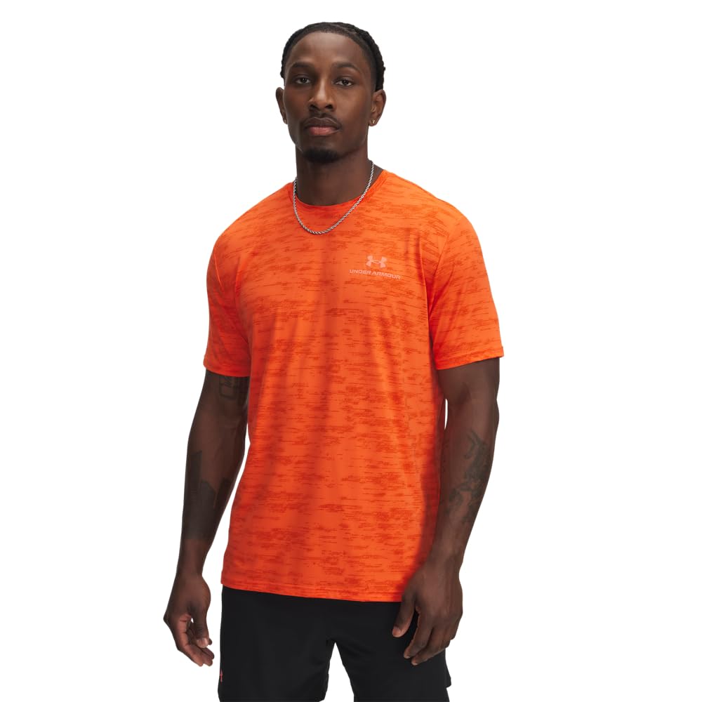 Under Armour Men's Orange Vanish Energy Printed Short-Sleeve Performance Gym Top in Size M, Sports Direct