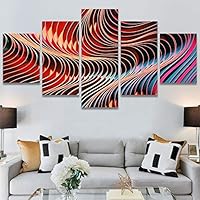 SIGNWIN 5 Panel Canvas Wall Art Abstract Architecture Modern Artwork for Home Decorations Ready to Hang - 60