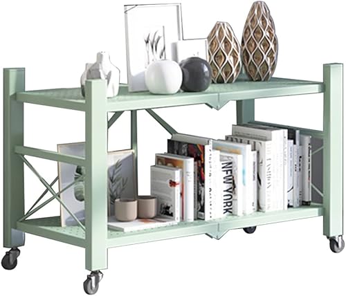 Estantes de almacenamiento plegable de 2 a 5 niveles, carrito de metal móvil, estante de exhibición para el hogar con ruedas giratorias para cocina,