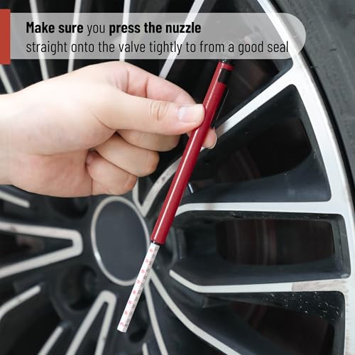Image of UNCO- Pencil Tire Pressure Gauge, 2 Pack, 10-75 PSI, Red, Stainless Steel Body, Metal Made Nozzle, Rust and Corrosion Resistant, Pencil Air Pressure Gauge for Tires, 3 Measurements for Cars, Bikes