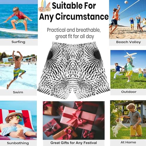 visesunny Summer Boy's Beach Shorts Broken Illusion Lines Quick Dry Swim Trunks Baby Boy Bathing Suit with Pockets2