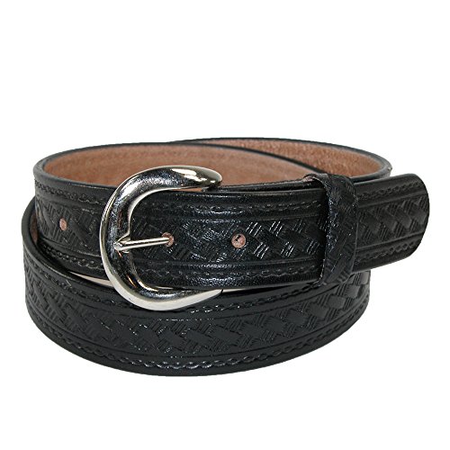 CTM Men's Big & Tall Leather Western Belt with Removable Buckle3