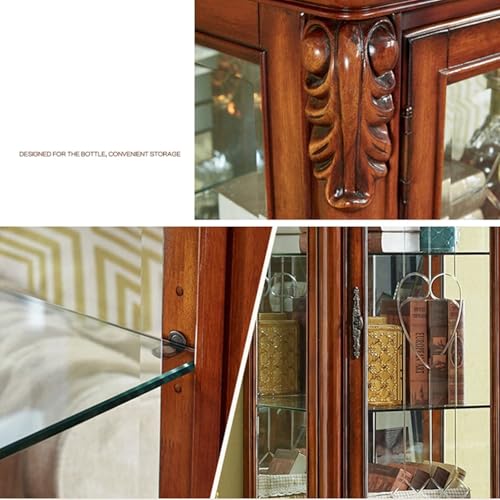 Mueble vino madera 70.86 pulg con estante y cajones miniatura 4