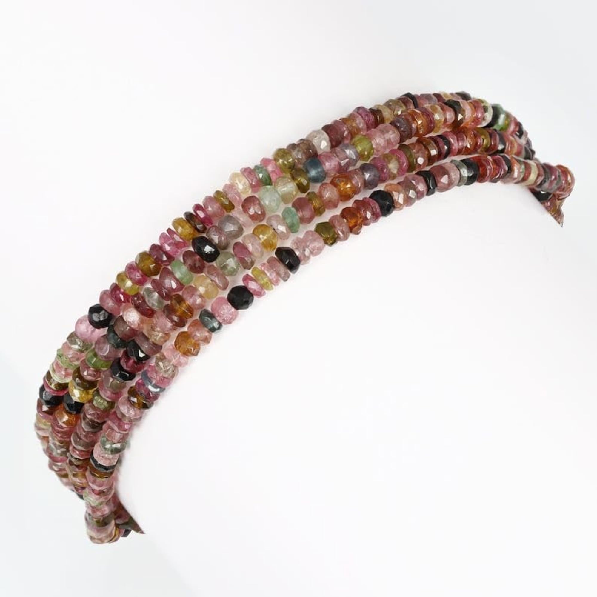 Multi Tourmaline Rondelle Beaded Bracelet, Unisex