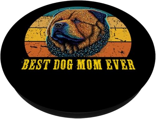 Miniatura 2 de Vintage Best Dog Mom Ever Sunset Retro ChowChow dog Mom PopSockets Swappable PopGrip