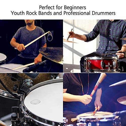 image for Eison Drum Sticks Set,5A Wood Drum Sticks,Hot Rods Drum Brushes,Retrac