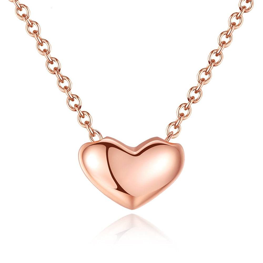 Collier en argent sterling pendentif amour rose accessoire coréen unique