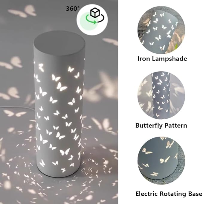 YIKEGE LICHT Bedside Table Lamp Rotatable Butterfly Night Light Led Lights for Bedroom Living Room Mariposas Gradient Projector USB Lamps for Girls Gift Valentine's Easter Mothers Day Birthday Present photo 3