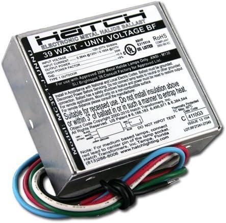 Hatch MC39-1-J-UNNU For one 39w (M130) ceramic metal halide lamp, Model: MC39-1-J-UNNU, Tools & Hardware store
