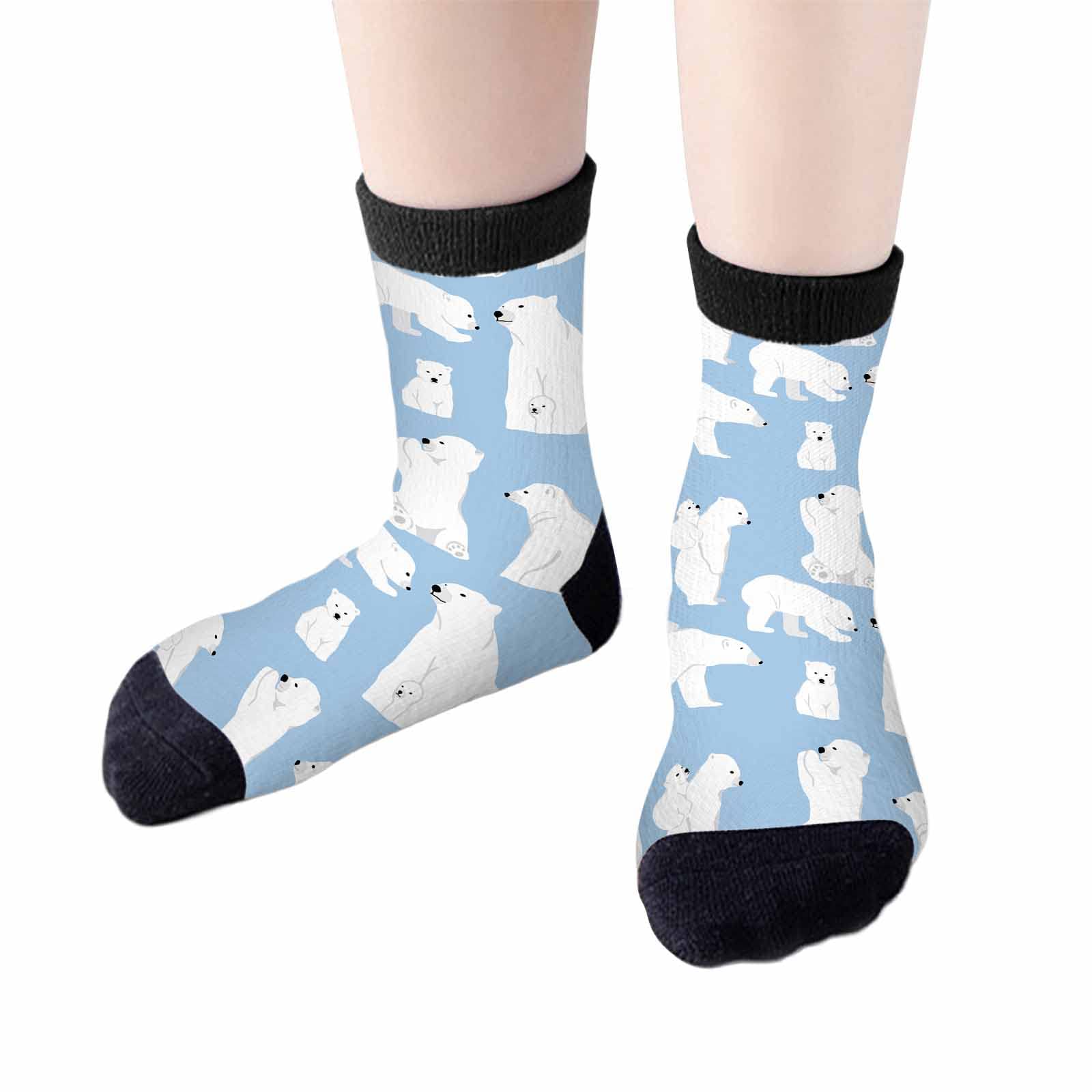 Red Striped Crew Socks for Woman Size 6-8 Christmas Tree Moose Snowflake Dots Lines Girls Socks