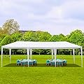 Royard Oaktree 10 x 30 FT Patio Gazebo Canopy White Party Wedding Event Tent for Generation Outdoor Instant Canopy Tent Shelter for Patio Garden Backyard