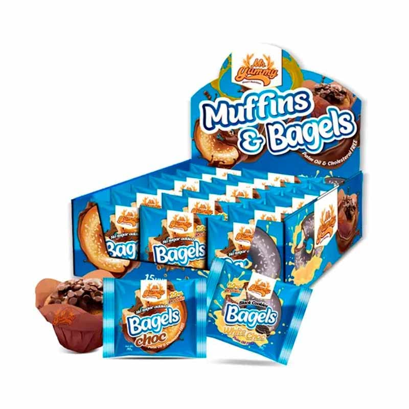 Mr Yummy Bagels Proteicos, Sabores Surtidos, Caja de 15 unidades