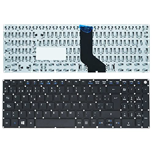 PORTATIL MOVIL - Teclado Compatible con Acer Aspire E15 E5-573 E5-573G E5-573T E5-574 E5-574G E5-575G Teclas Recambio Keyboard Replacement Piezas Renovar Interior Laptop PC Computadora Fácil