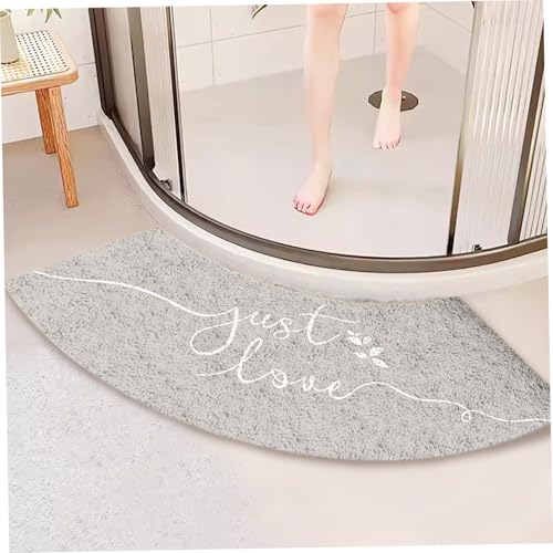 Tapis de douche d'angle antidérapant et tapis de bain incurvé lavable - 3