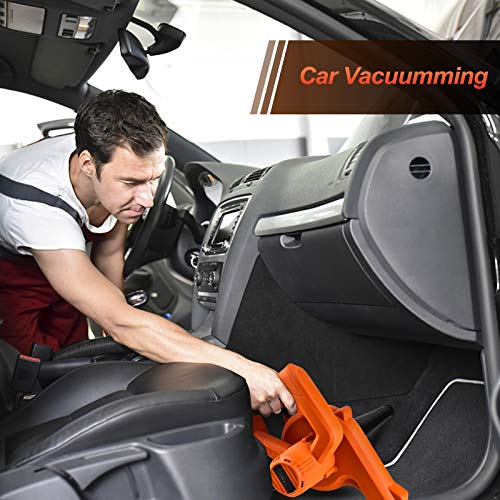 JUEMEL 20V Cordless Leaf Blower with 4.0 Ah Battery, 2 in 1 Sweeper/Vacuum Variable Speed Electric Leaf Blower for Blowing Leaf/Snow, Computer Host, Work Around The House