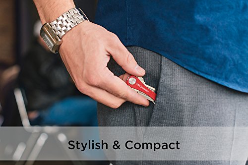 KeySmart Classic | Compact Key Holder and Keychain Organizer (2-14 Keys, Red)