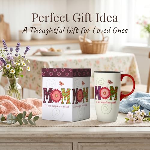 Taza de cerámica 17oz con tapa y caja de regalo miniatura 7