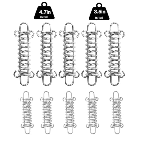 Shade Sail Springs Tension 10 Kit for Triangle Rectangle Sun Shade Sail Installation 304 Stainless Steel Tension Springs with Hook Ends Porch Swing Springs Dog Chain Tension Springs Rope Spring