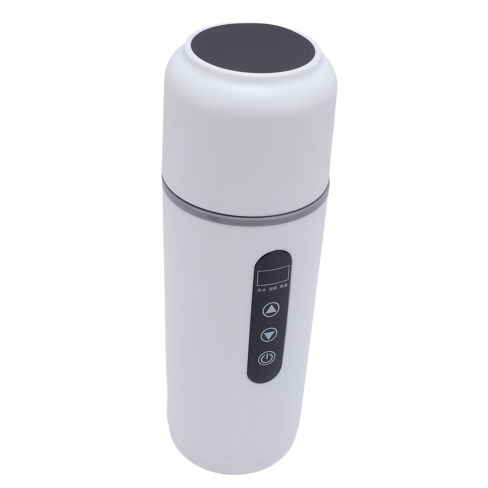 Taza calefactora portátil para coche, Hervidor eléctrico de viaje de 500ml, 12V, 24V, caldera de agua portátil, taza calefactora para coche, camión, acero inoxidable 316 (Blanca)