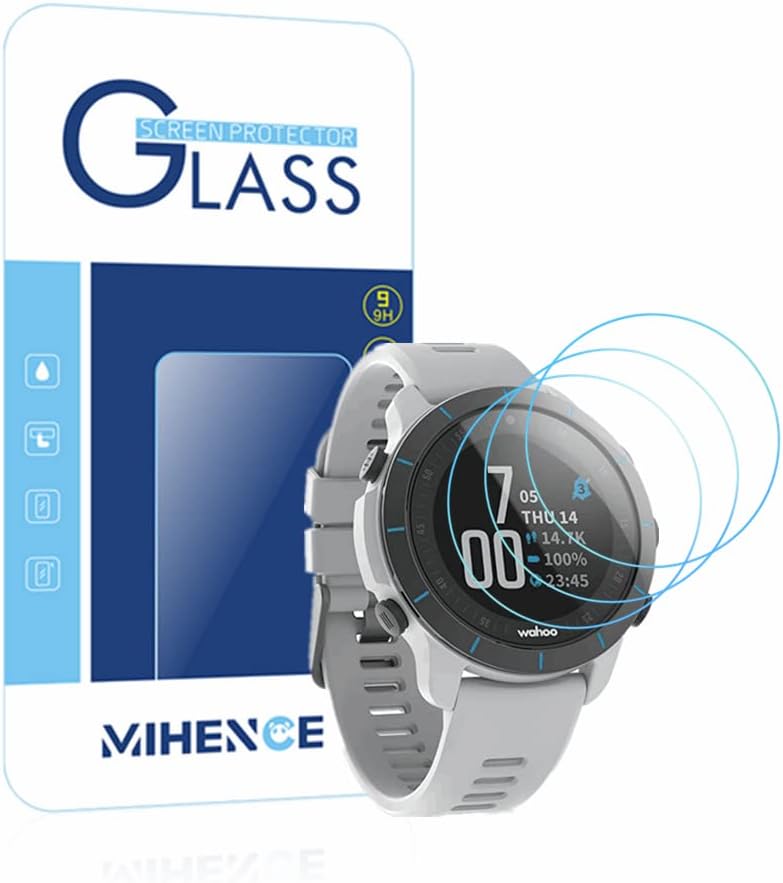 MIHENCECompatible for Wahoo Elemnt Rival Screen Protector, 9H Anti-Scratch Premium Real Tempered Glass Screen Protector for Wahoo Elemnt Rival Smartwatch (3PCS)