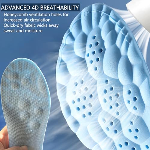 Image of 4D Cloud Insoles for Women Men- Soft Memory Foam Steppers Insoles Cushioning Soles with Arch Support for Anti Fatigue and Foot Pain Relief, Trim to Fit (Sky Blue, 10-10.5 US Men)