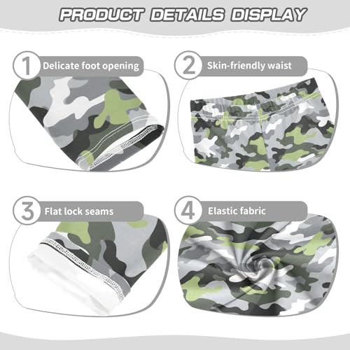 senya Girls Printed Leggings Yoga Pants Gray Camouflage Pattern for Kids in 4t to 10 Years, 4T3