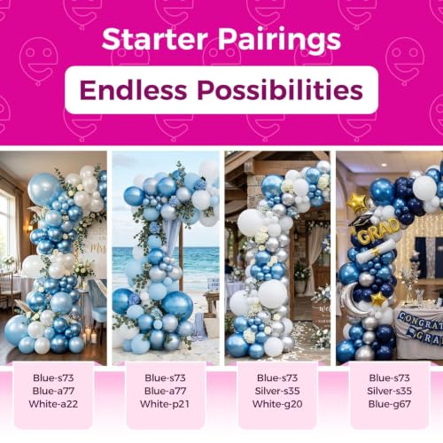 Image of Bezente Metallic Blue Latex Party Balloons 30 Pack 18 inch Large
