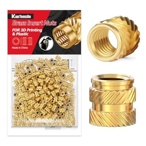 M4 Brass Insert Nuts - 60pcs M4x6x6mm Heat Set Insert Nuts & Metric Threaded Inserts for 3D Printing, Plastic - Anti-Spin Design
