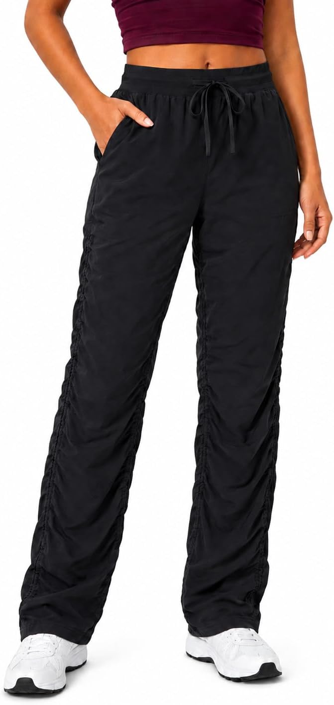 Zylioo Tall Pants for Women Long Lightweight Hiking Pants 32"/34" Inseam Ruched Leg Joggers with Pockets