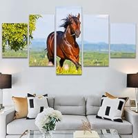 SIGNWIN 5 Panel Canvas Wall Art Modern Art Animals Cow Expressive Farmhouse/Country Multicolor Photography Sheep for Home Decorations Ready to Hang - 60