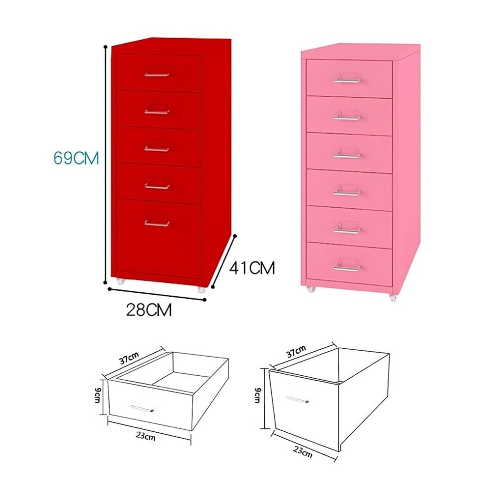 Classeur de bureau en métal sur 4 roulettes – Solution de rangement mobile durable pour la maison, le bureau, l'atelier et l'étude – Organiseur de documents polyvalent avec maniabilité facile