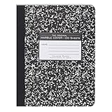 ROARING SPRING Hard Cover Composition Notebook, Black Marble Comp Book, 9.75″ x 7.5″, College-Ruled with Margin, 100 Sheets (200 Pages), Made in USA