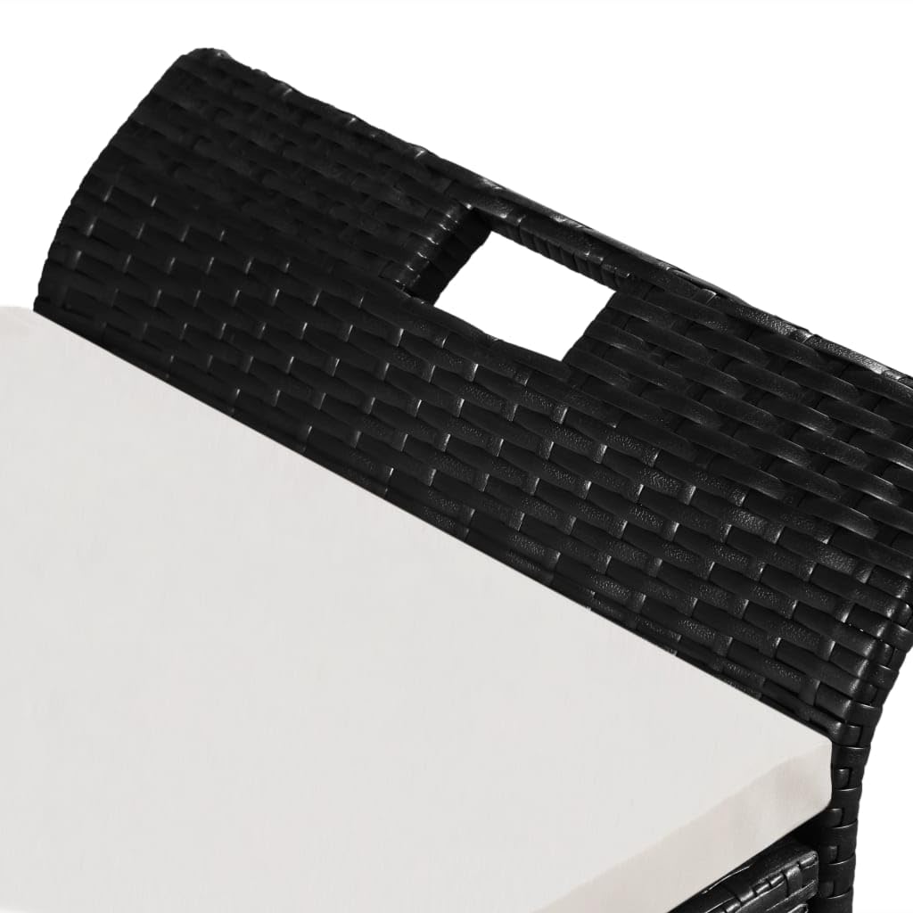 vidaXL Gartenbank Poly Rattan Bank Sitzbank Kissenbox Auflagenbox Gartentruhe