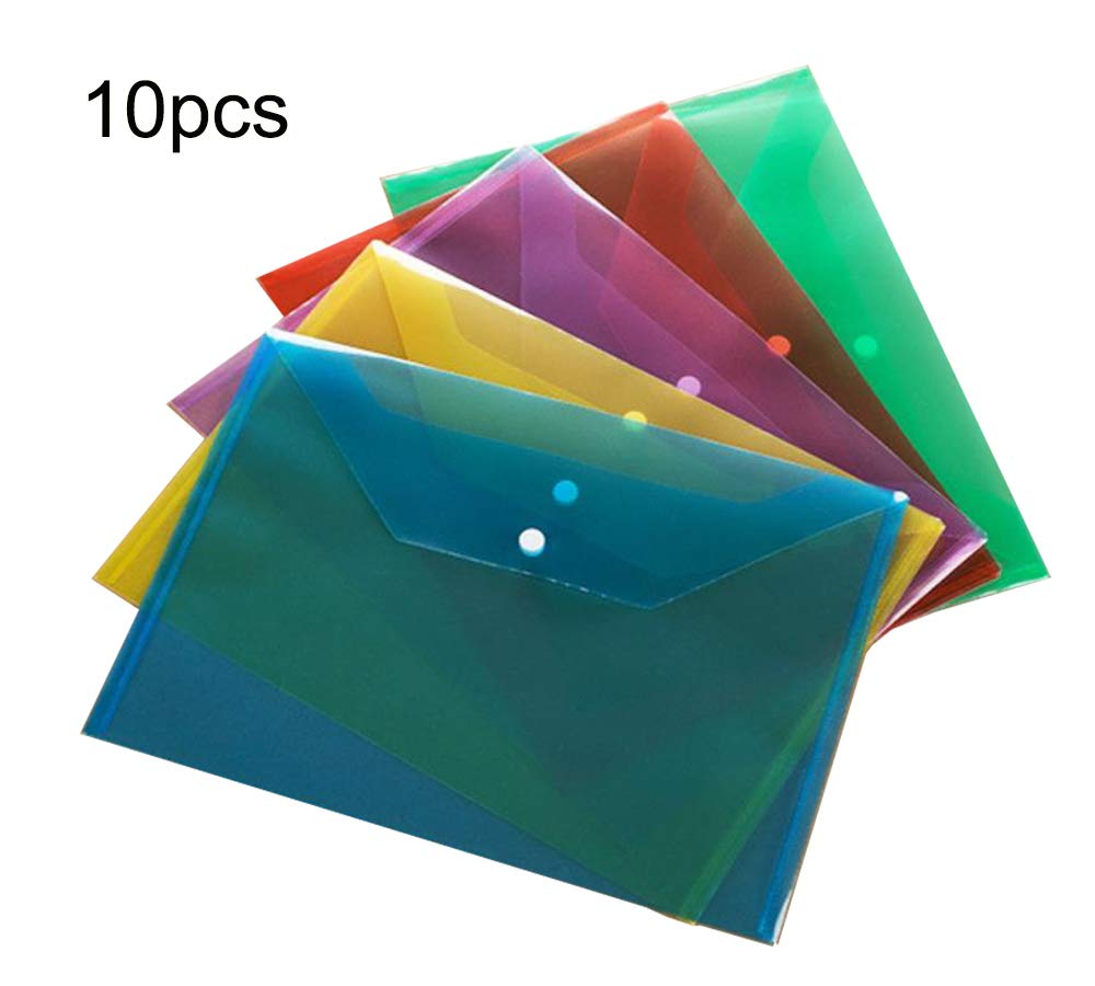 Buy 10 Packs Colored Filling File Folders Plastic File Envelopes